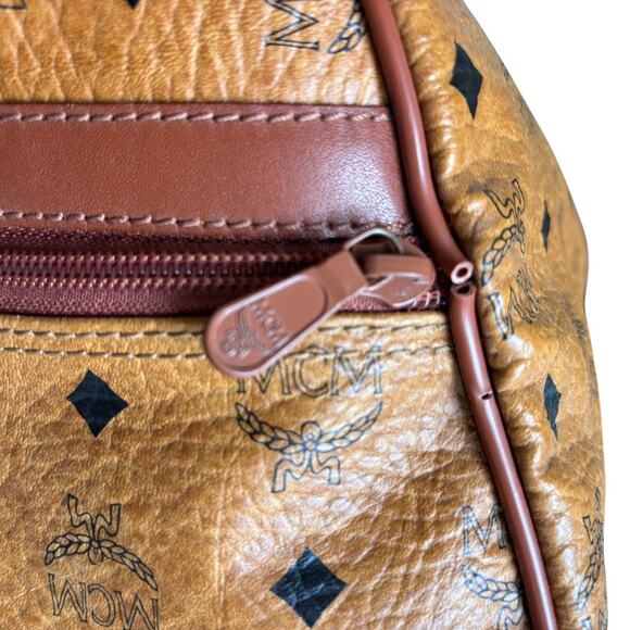 Authentic MCM Visetos brown 2Way Boston Duffel Tavel bag Made In Germany 22” BIG - Picture 12 of 16